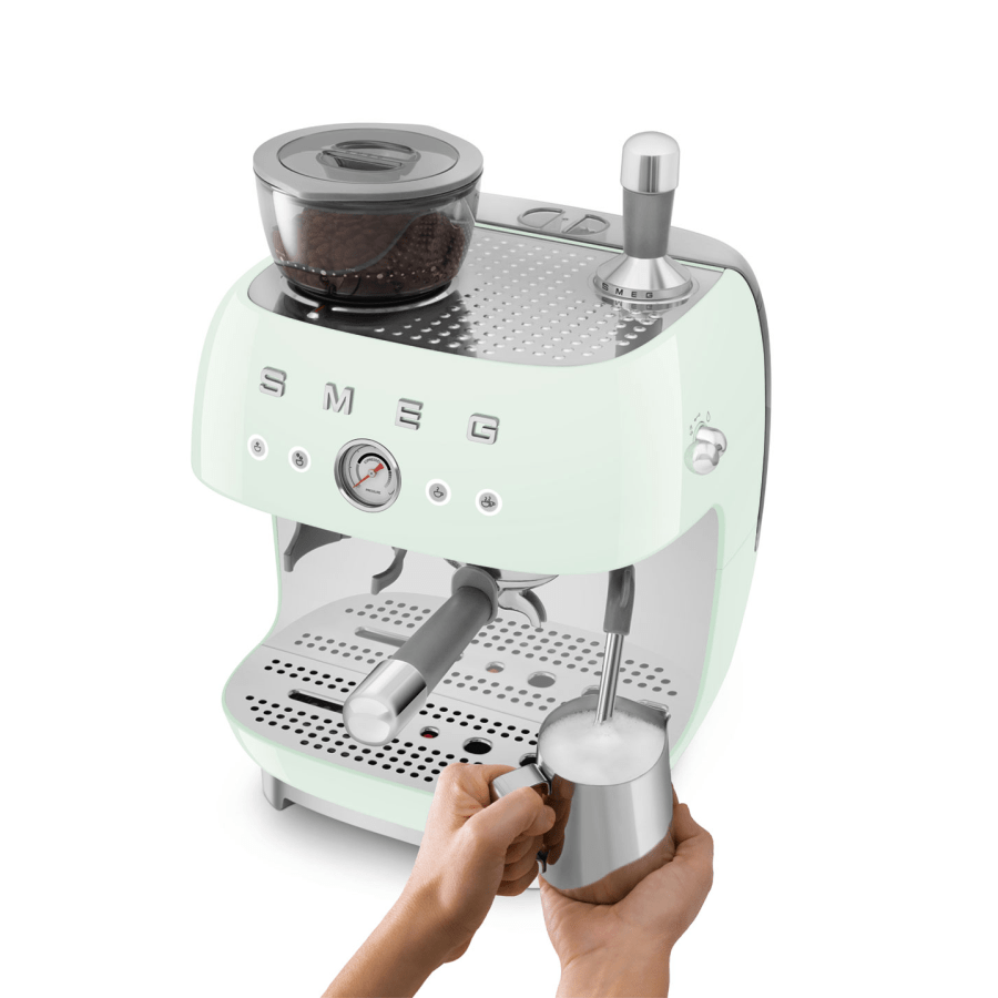 Smeg EGF03PGEU Pastel Green Espresso Coffee Machine | Pump | Grinder