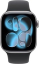 Apple Watch Series 11 GPS 46mm Space Grey Aluminium Black Sport Band S/M MEV04