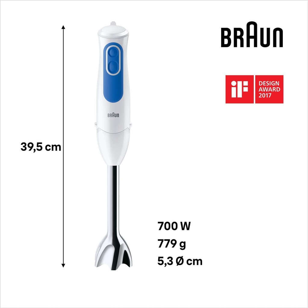 Braun Multiquick 3 Hand Blender With Attachments, 700 Watt, White MQ3025WH Spaghetti 12099