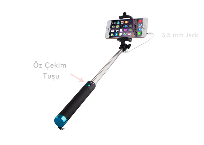Addison AD-S32 Wired Black/Green Selfie Stick