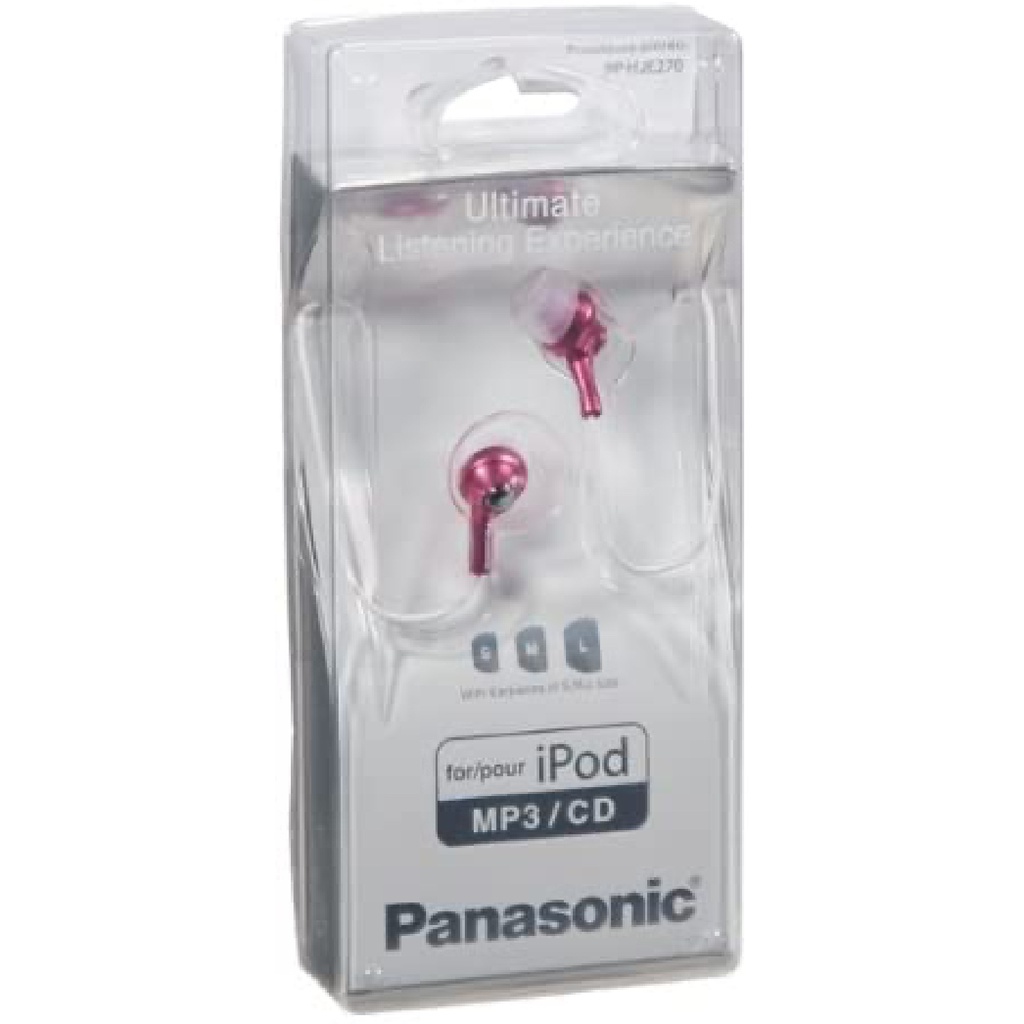 Panasonic In-Ear Earphones Headphones for iPod iPhone CD MP3 – Pink, RP-HJE270EP