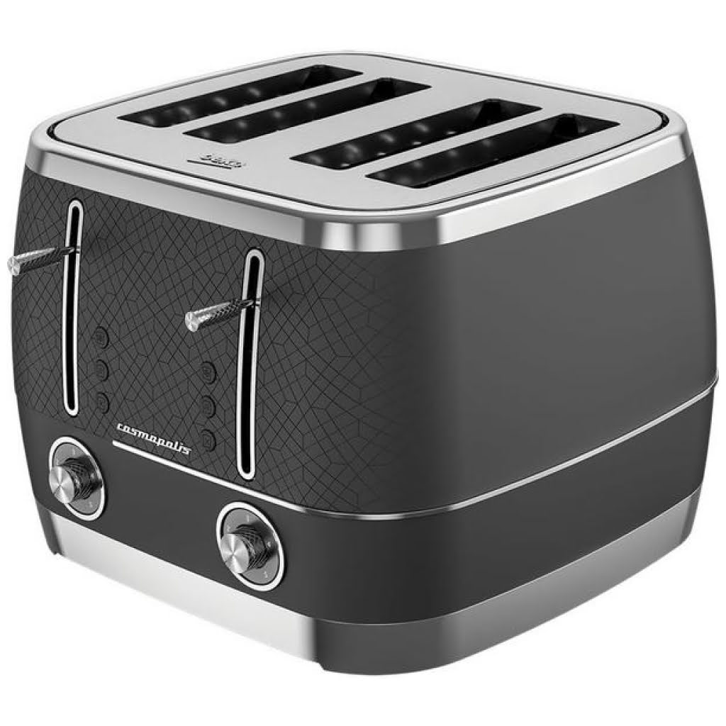 Beko Cosmopolis 4-Slice Toaster Black+Chrome - TAM8402B