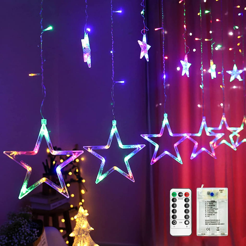 Star Curtain  Battery Remote Controller Warm and Light Color