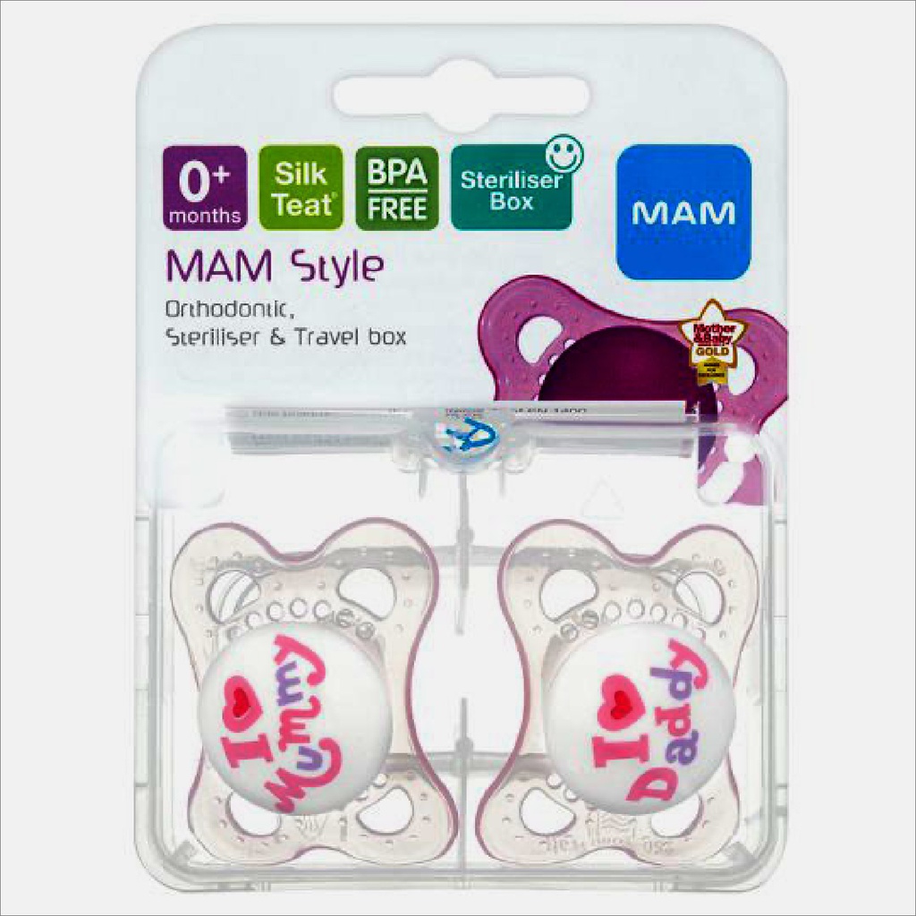 MAM STYLE SOOTHERS 0+MONTHS SR3402