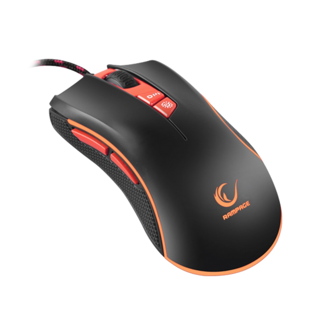 Rampage SMX-R9 PLUS Usb Black / Red 1000-4000dpi RGB Illuminated Macro Gaming Mouse