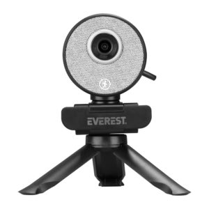 Everest SC-HD09 1080P Full HD Auto Tracking Gesture Sensitive Black Webcam Usb Pc Camera with Tripod and Microphone