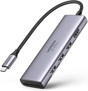 Ugreen 6 in 1 Hub USB-C to 4K HDMI + 3x USB 3.0 A + TF/SD CM280