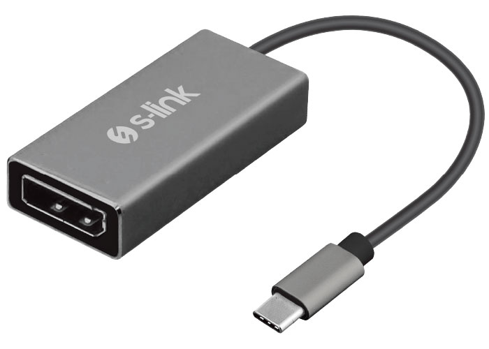 S-link Swapp SW-U510 Gray Metal Type-C to DisplayPort 4K Converter Adapter