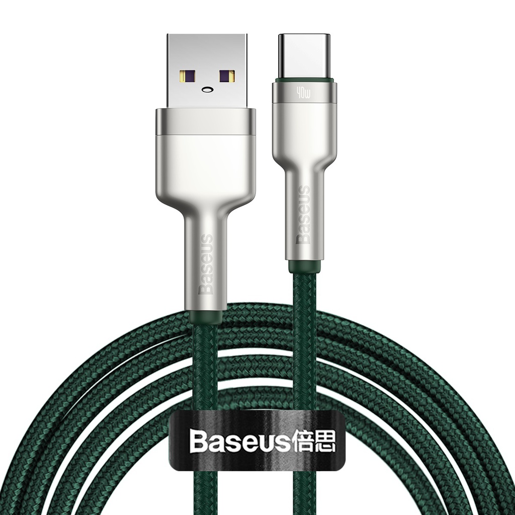 Baseus Cafule Metal 40W 2m Type-C Cable Green