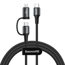  Baseus Twins 2-in-1 USB-C / USB-C And Lightning 1m Cable 60W black 