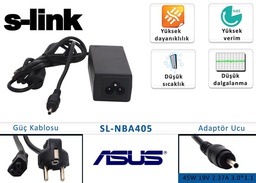[SEG655] S-link SL-NBA405 45W 19V 2.37A 3.0*1.1 Asus Notebook Standart Adaptör