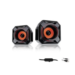 [SEG470] Mikado MD-177 2.0 5W * 2 Orange Black Super Bass USB Speaker